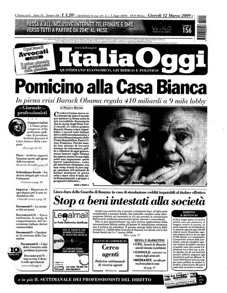 Italia oggi : quotidiano di economia finanza e politica